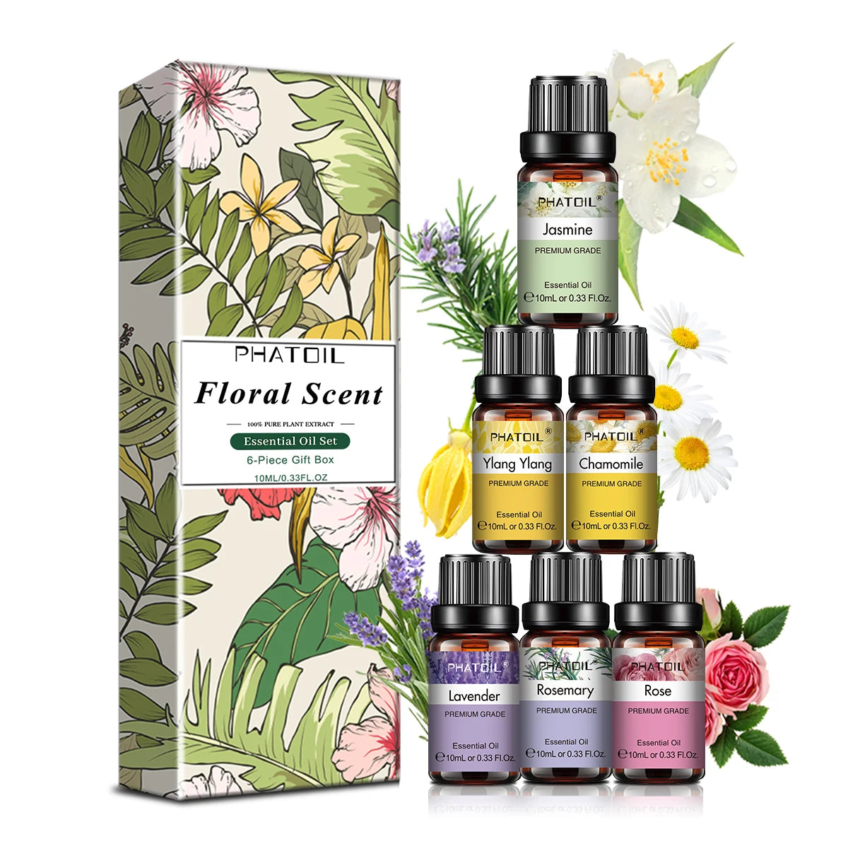 PHATOIL Essential Oils Set For Diffuser - Óleos Essenciais para Difusor